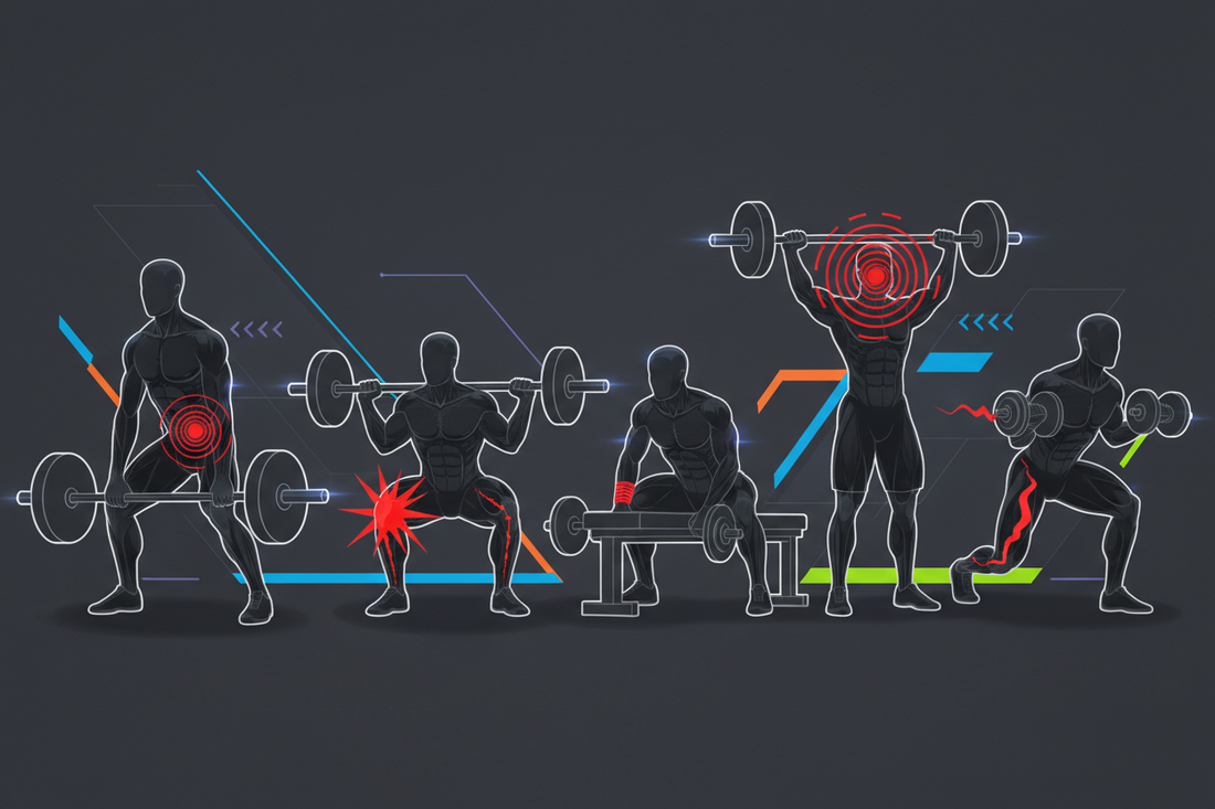 Las 5 lesiones más habituales en el gimnasio haciendo ejercicios de fuerza — guía de prevención con base científica