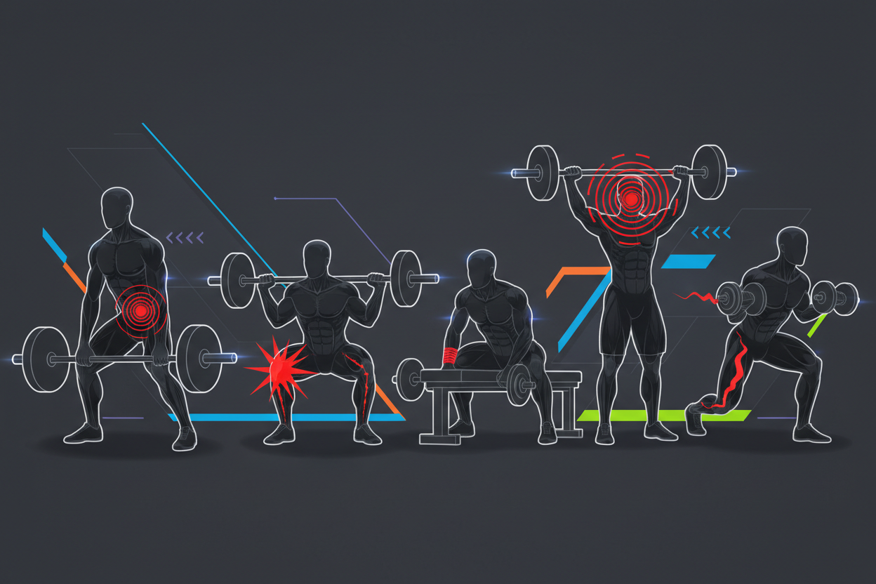 Las 5 lesiones más habituales en el gimnasio haciendo ejercicios de fuerza — guía de prevención con base científica