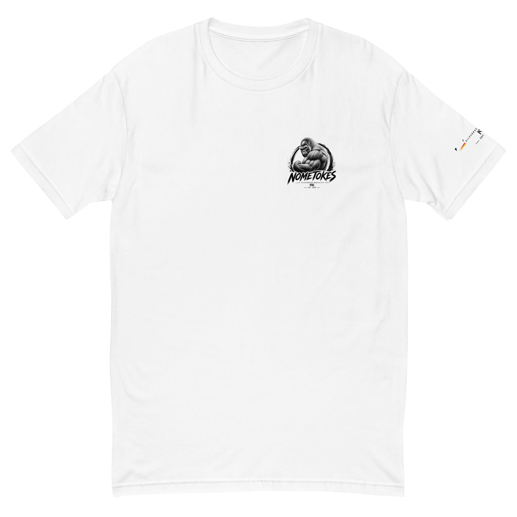 Camiseta Gym Silverback Mentality en blanco, vista frontal — NMTK
