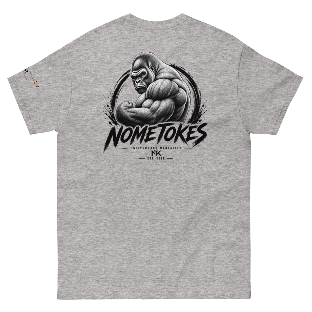 Camiseta base Silverback Mentality en gris deportivo, vista trasera — NMTK
