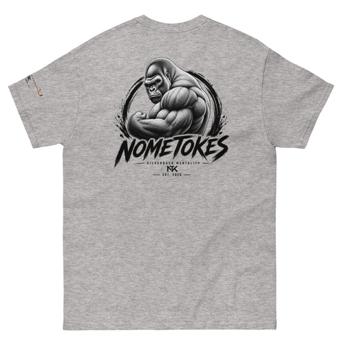 Camiseta base Silverback Mentality en gris deportivo, vista trasera — NMTK