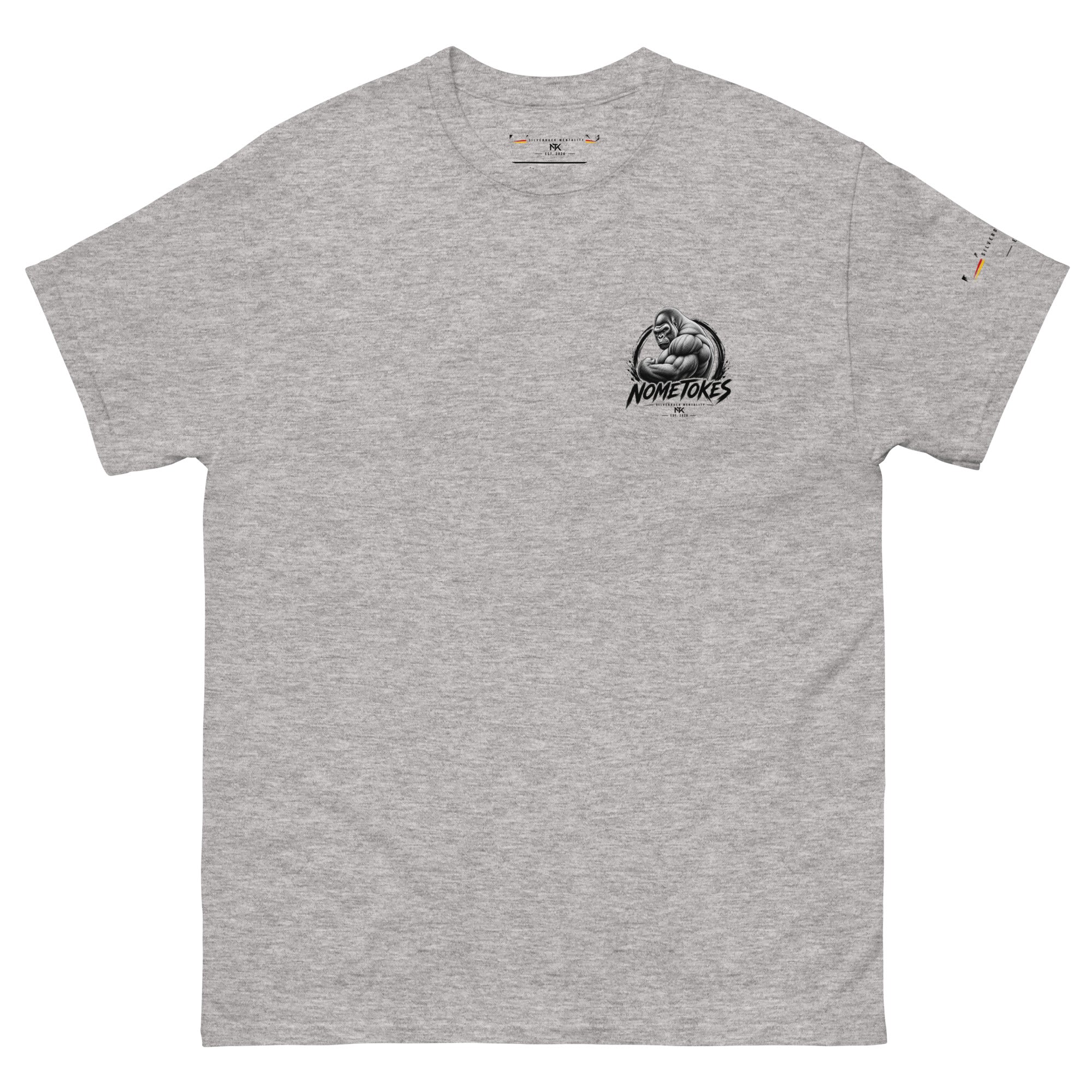 Camiseta base Silverback Mentality en gris deportivo, vista frontal — NMTK
