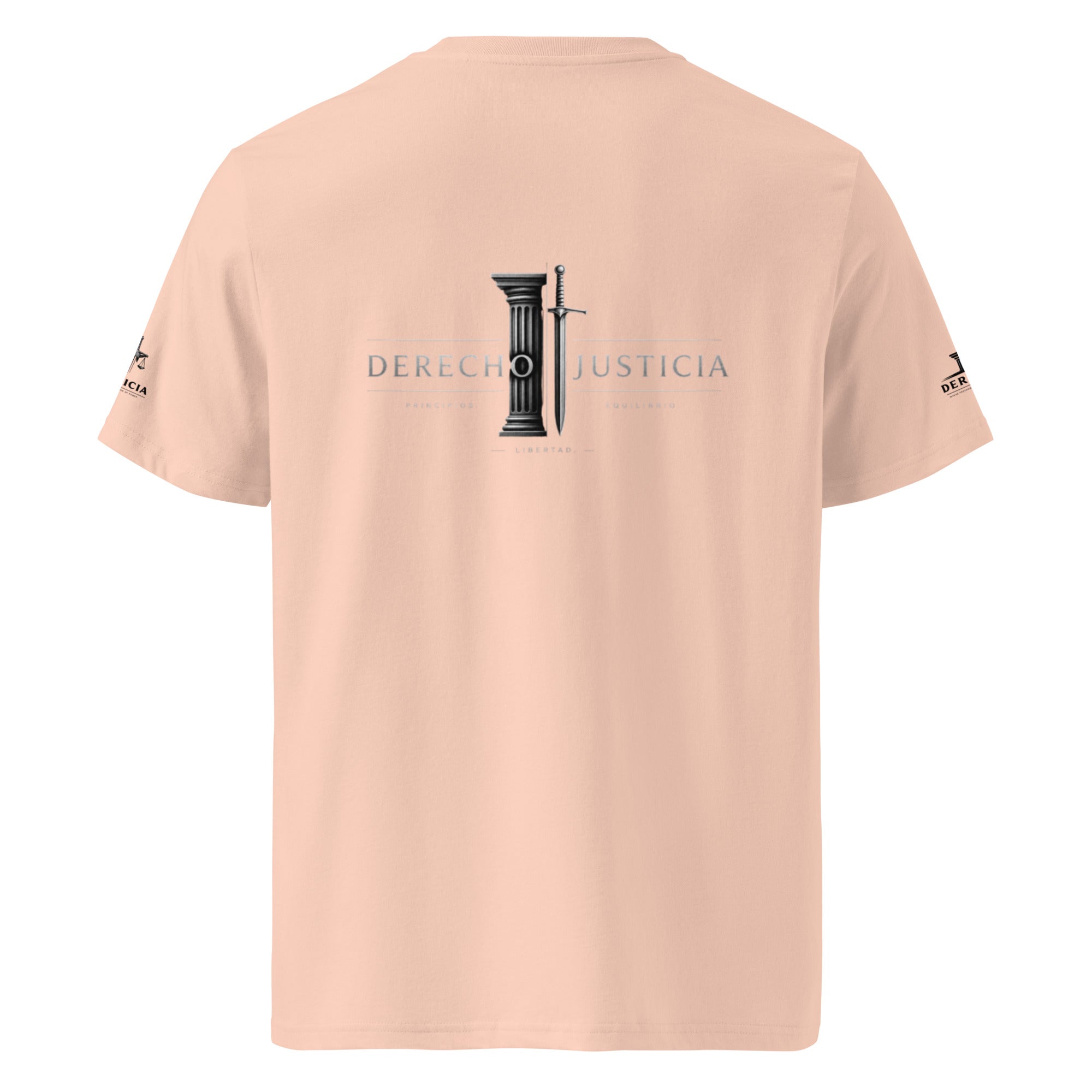 Camiseta Gran Bro Derecho & Justicia en melocotón, vista trasera — NMTK