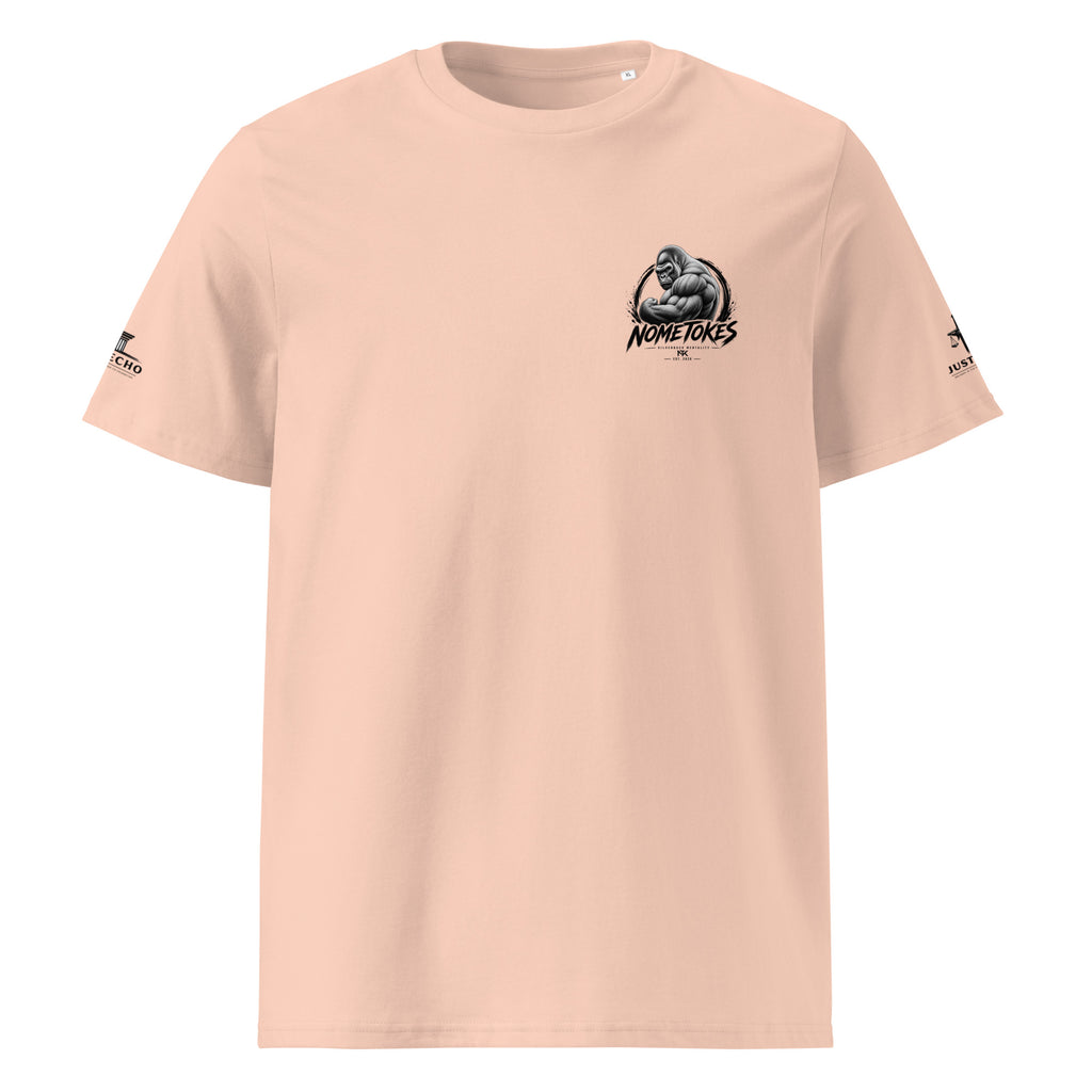 Camiseta Gran Bro Derecho & Justicia en melocotón, vista frontal — NMTK