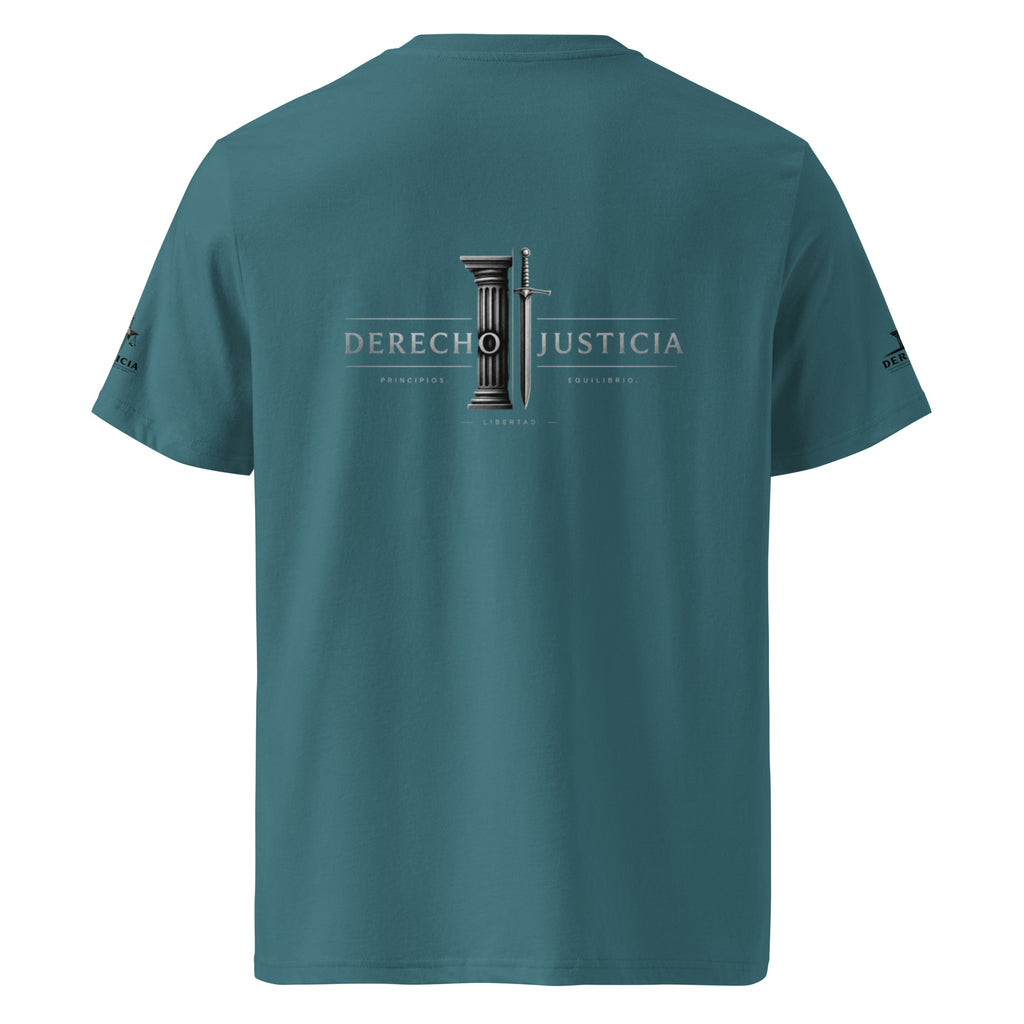 Camiseta Gran Bro Derecho & Justicia en azul noche, vista trasera — NMTK