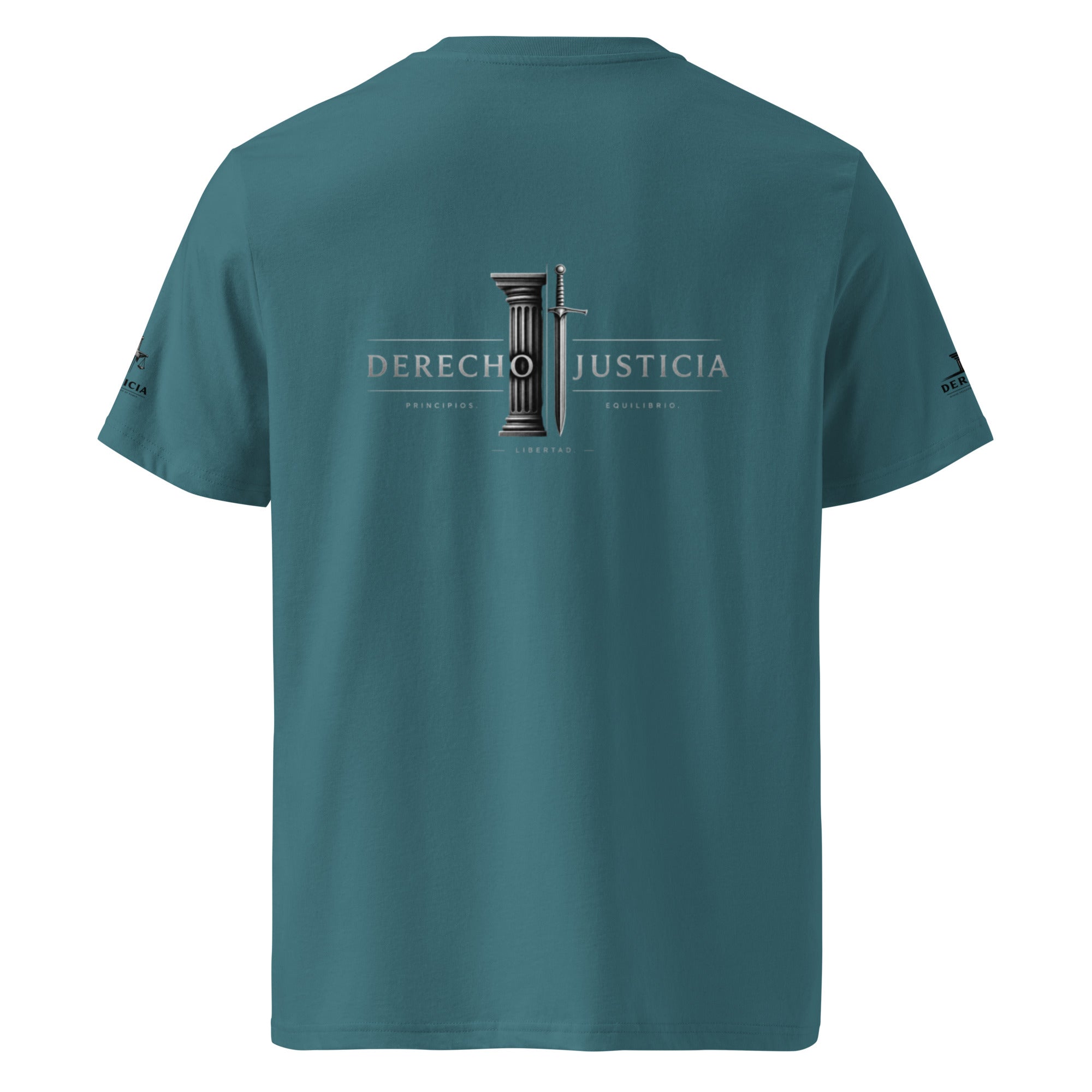 Camiseta Gran Bro Derecho & Justicia en azul noche, vista trasera — NMTK