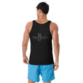 Camiseta de Tirantes Hombre Gym Derecho & Justicia en negro, vista trasera — NMTK